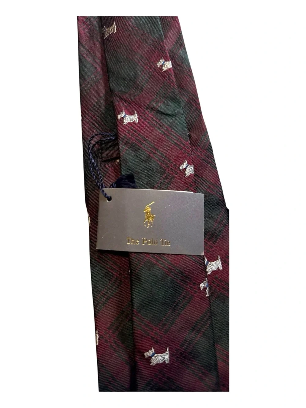 Vtg Polo Ralph Lauren Silk Tie NWT Tartan Plain Embroidered Scottie Dog Ivy